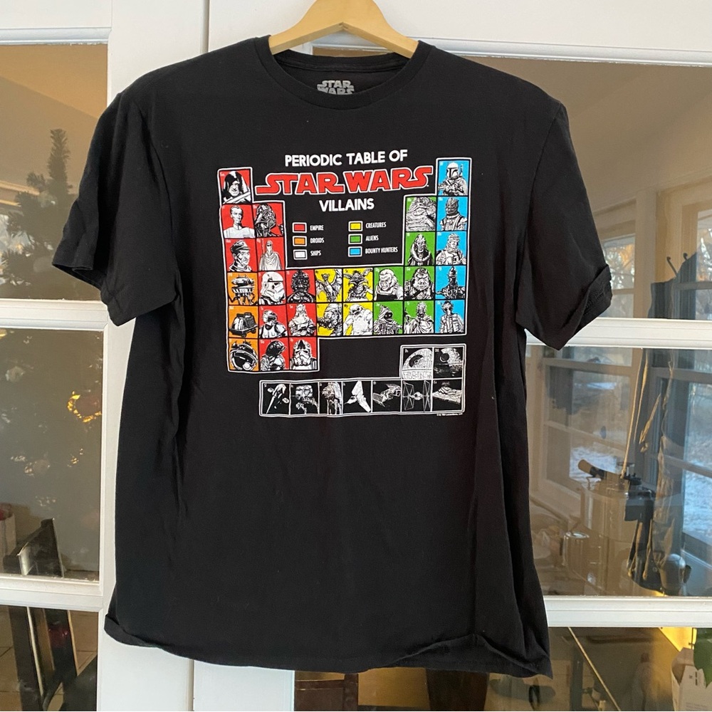 Men’s Periodic Table of Star Wars Graphic Tshirt Size Large